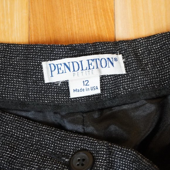 Pendleton Black and White Wool Blend Lined Dress Pants Size 12 - Picture 5 of 7